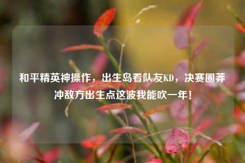 和平精英神操作，出生岛看队友KD，决赛圈莽冲敌方出生点这波我能吹一年！