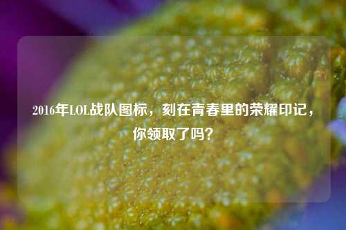 2016年LOL战队图标，刻在青春里的荣耀印记，你领取了吗？