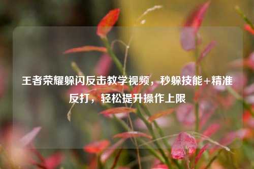 王者荣耀躲闪反击教学视频，秒躲技能+精准反打，轻松提升操作上限