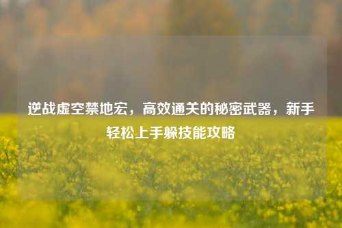 逆战虚空禁地宏，高效通关的秘密武器，新手轻松上手躲技能攻略