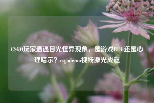 CSGO玩家遭遇目光怪异现象，是游戏BUG还是心理暗示？csgodemo视线激光成谜
