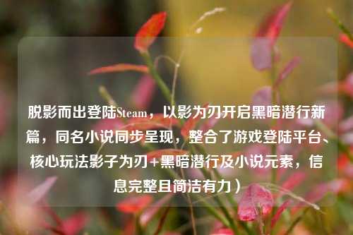 脱影而出登陆Steam，以影为刃开启黑暗潜行新篇，同名小说同步呈现，整合了游戏登陆平台、核心玩法影子为刃+黑暗潜行及小说元素，信息完整且简洁有力）
