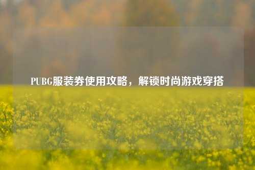 PUBG服装券使用攻略，解锁时尚游戏穿搭