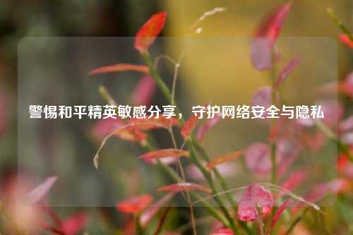 警惕和平精英敏感分享，守护 *** 安全与隐私