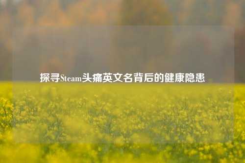 探寻Steam头痛英文名背后的健康隐患