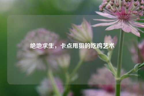 绝地求生,卡点甩狙的吃鸡艺术