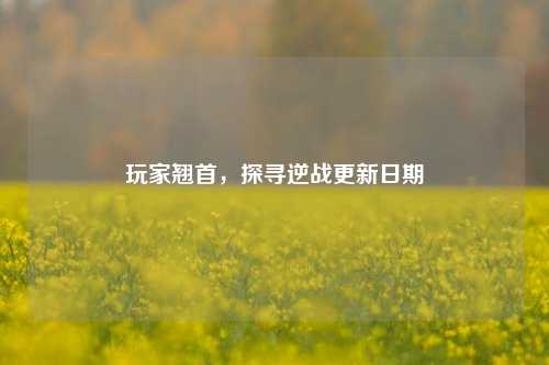 玩家翘首,探寻逆战更新日期