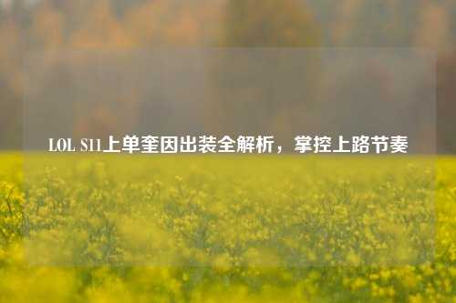 LOL S11上单奎因出装全解析,掌控上路节奏