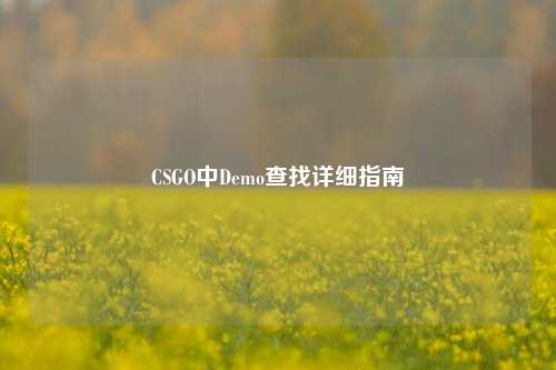 CSGO中Demo查找详细指南