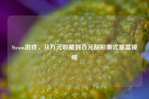 Steam游戏,从万元收藏到百元刮彩票式暴富视频