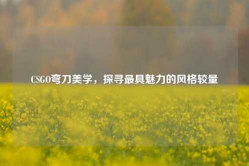 CSGO弯刀美学，探寻更具魅力的风格较量