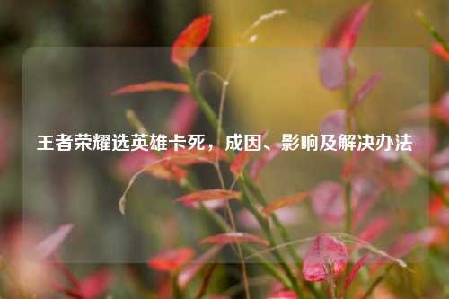 王者荣耀选英雄卡死，成因、影响及解决办法